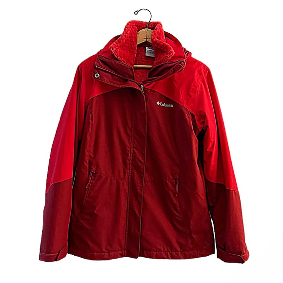 Columbia Jackets & Blazers - Columbia Omni Tech Interchange Jacket Womens Small Red Removable fleece lining